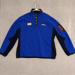 Ralph Lauren RLX Men’s 2XL Fleece Half Snap Blue StarStriped Pullover Sweater